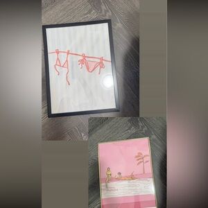 Framed Bikini and Palm Tree Art Set